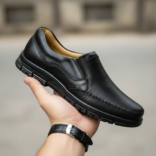 Majesty Executive Glide | Premium Black Leather Medicated Shoes