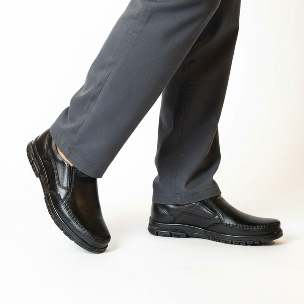 Majesty Executive Glide | Premium Black Leather Medicated Shoes