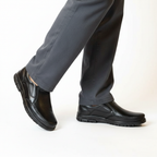 Majesty Executive Glide | Premium Black Leather Medicated Shoes