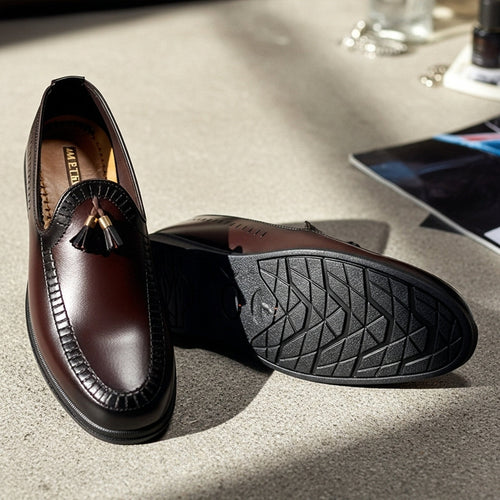 Pure Hand Made  Medicated Leather Loafer With Comfortable Rubber Sole | Non Slip Italian Loafer