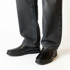 Majesty Executive Glide | Premium Black Leather Medicated Shoes