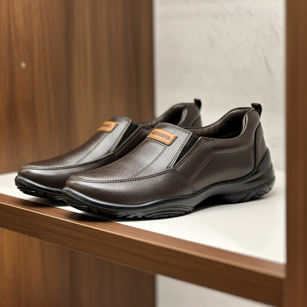 Premium Handcrafted Light Brown Leather Shoes with Medicated Comfort Insole | All-Terrain Durable Sole – Ultimate Daily Wear Comfort