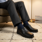 Majesty Executive Glide | Premium Black Leather Medicated Shoes
